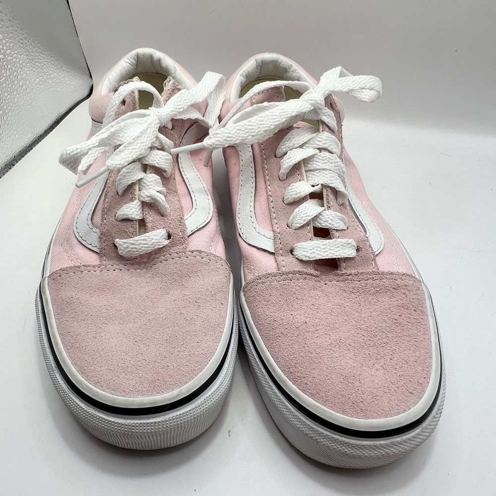 Vans Pink and White Classic Skate Sneakers